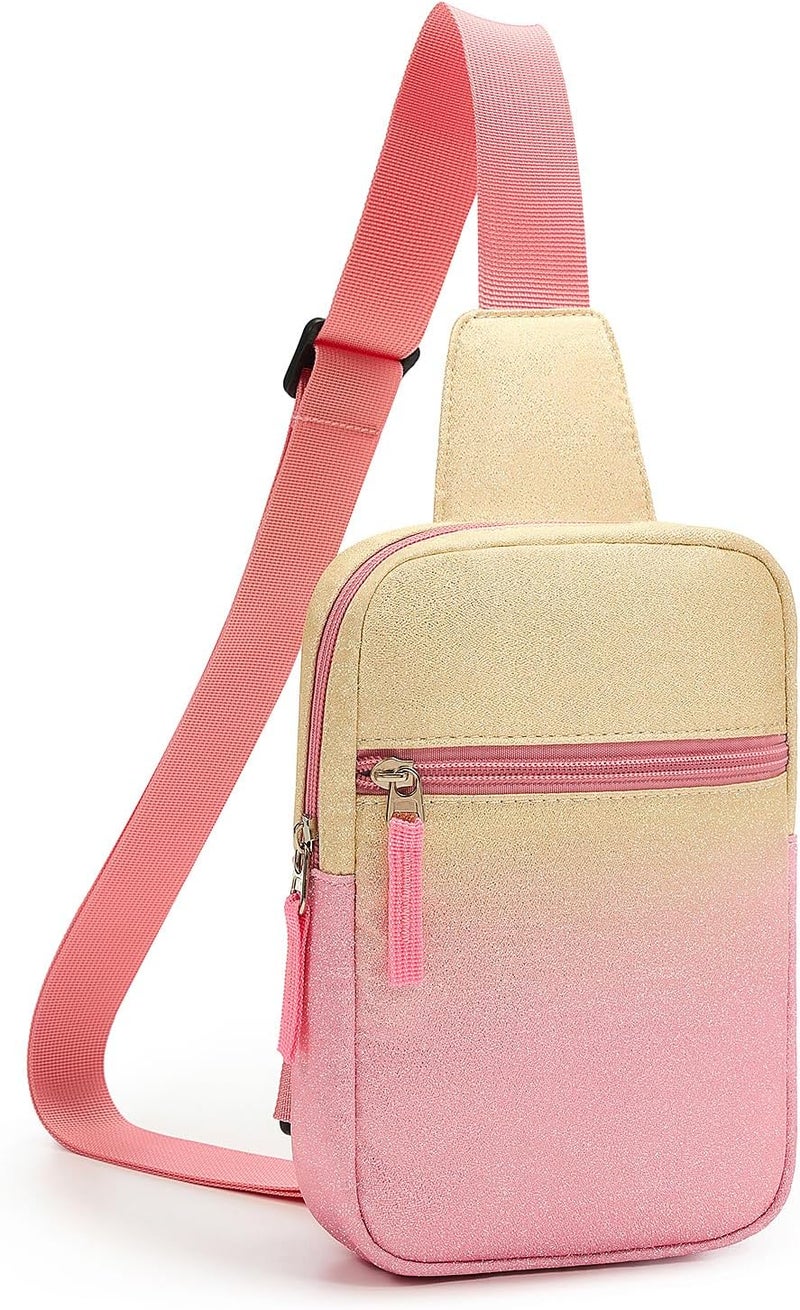 cotmcor Store Valentines Day Gifts for Kids: Fanny Pack Birthday Gift for 8 9 10 11 12 Year Old Teen Girls Trendy Stuff, Preppy Colorblock Crossbody Bag Adjustable Sling Belt Bags Purse for Travel Outdoor - Image 1